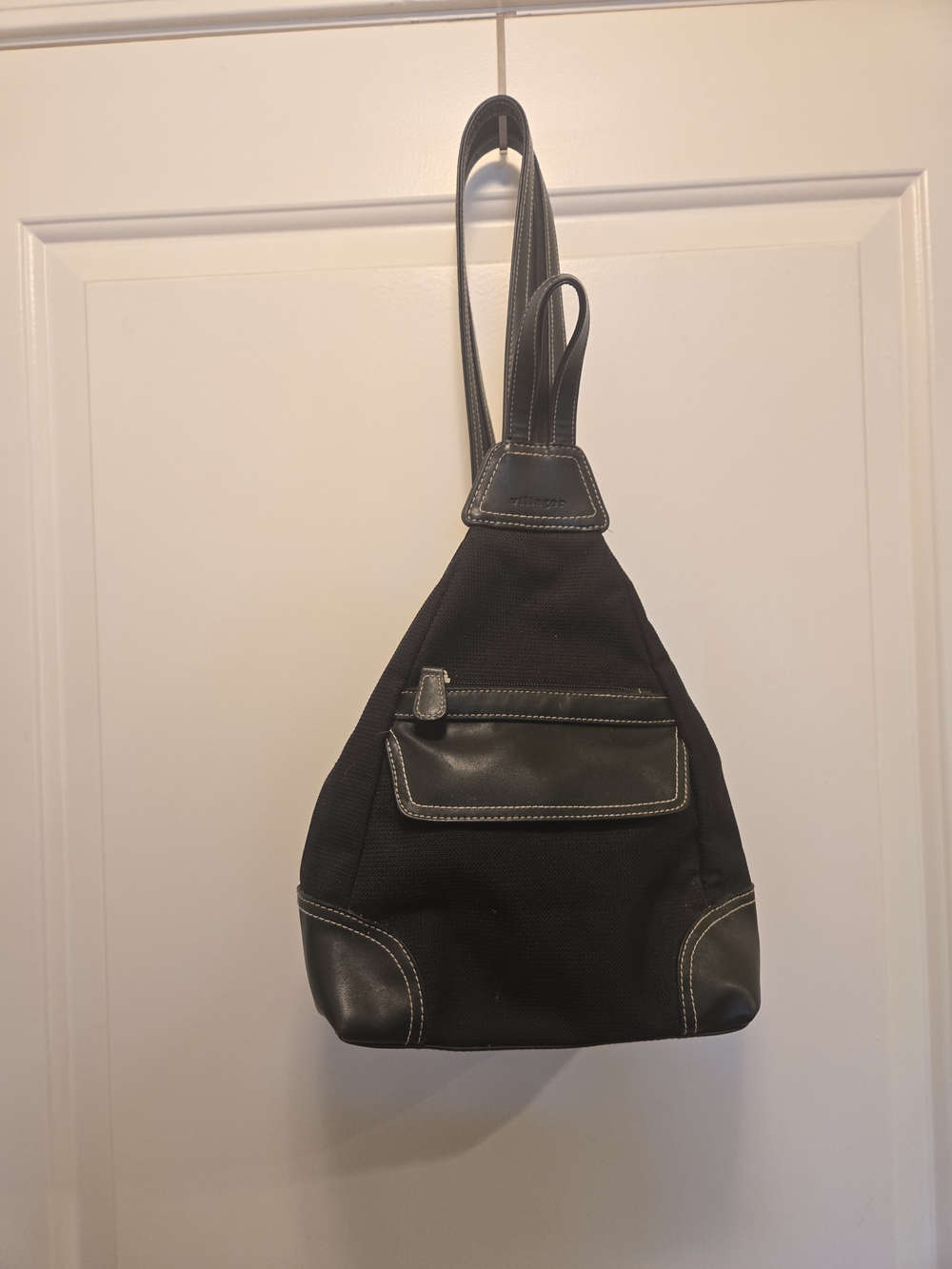 villager Black Sling And Backpack with Contrast Stitching